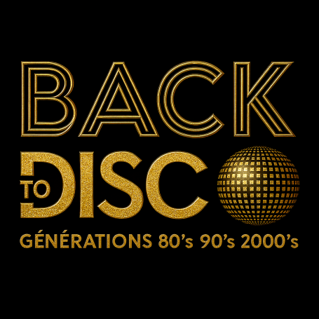 Logo doré Back To Disco générations 80’s 90’s 2000’s Cedric Le DJ